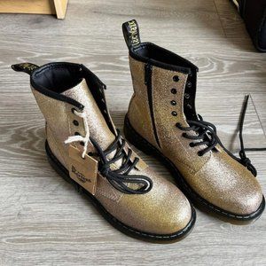 Women's Dr. Martens Gold Glitter 1460 Pascal Boots